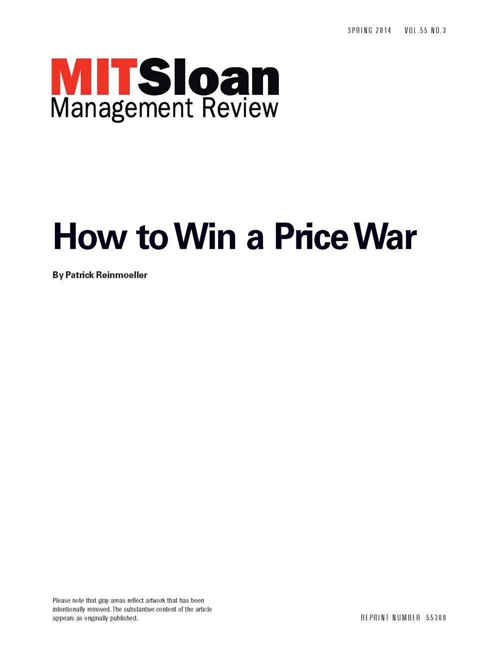 How To Win A Price War MIT SMR Store